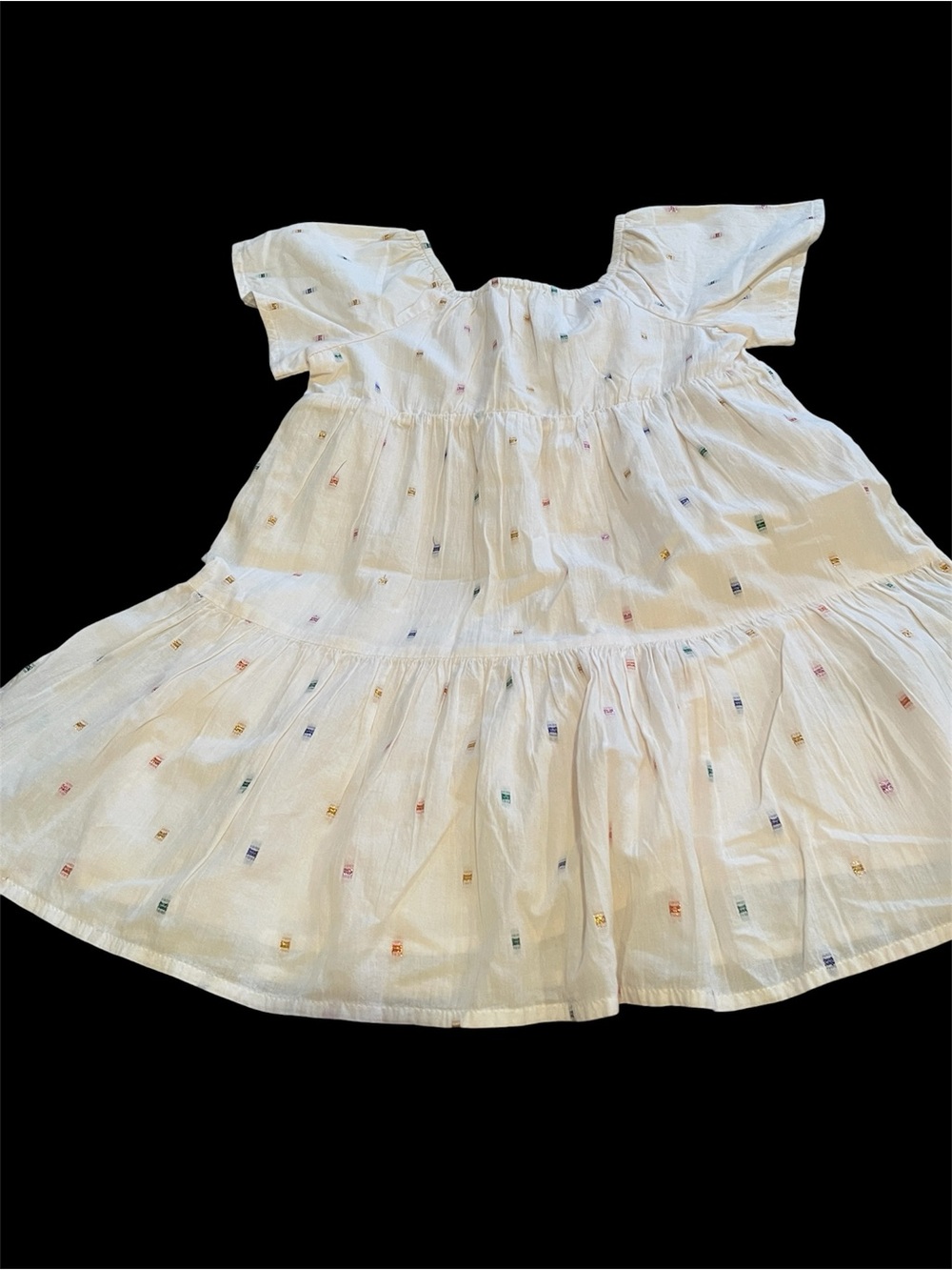 GAP Baby cream color  Dress with Subtle Multicolor Embroidery